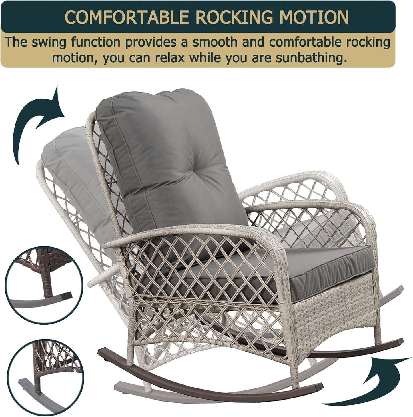 Patio Rattan Rocking Chair