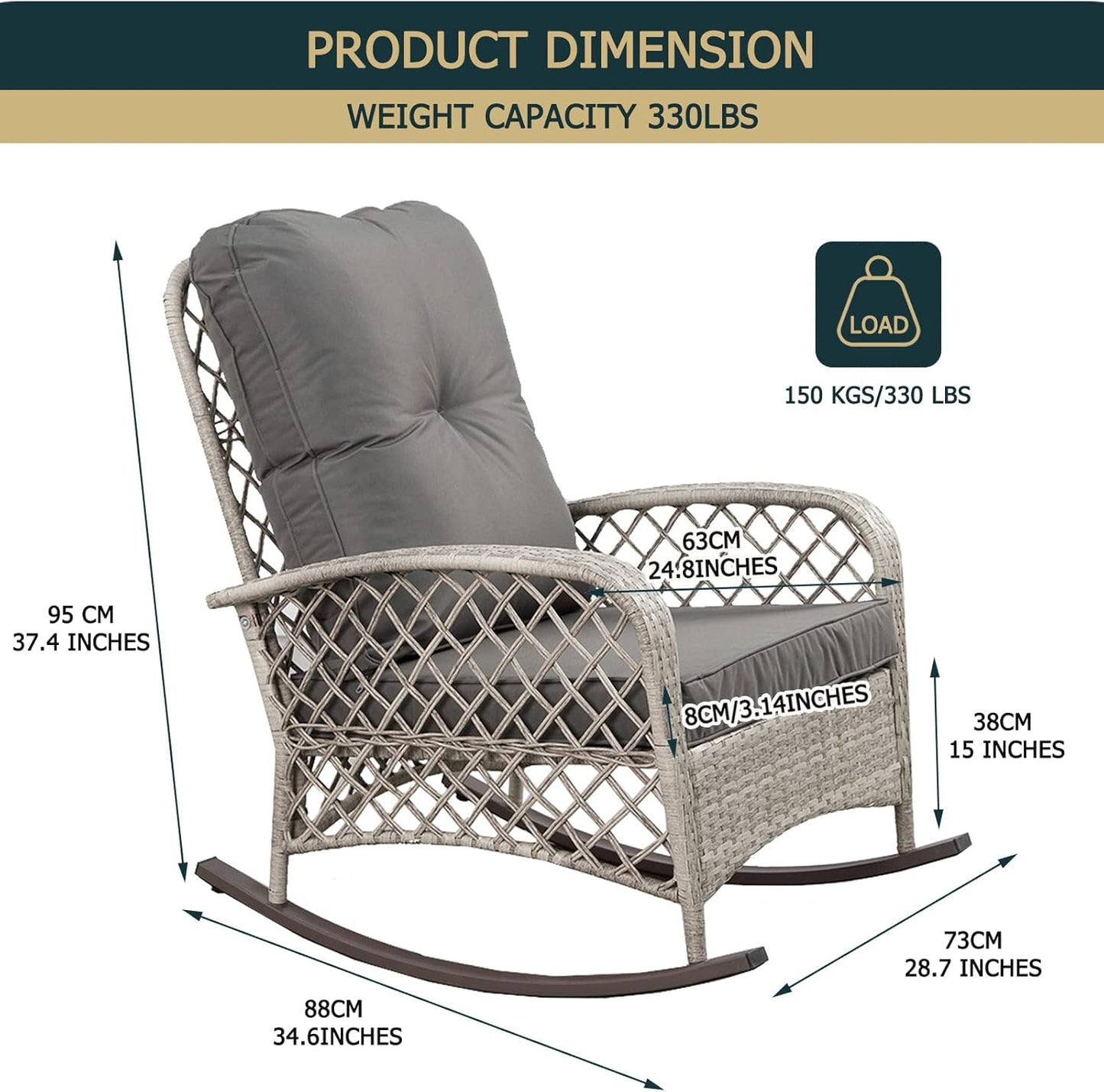 Patio Rattan Rocking Chair