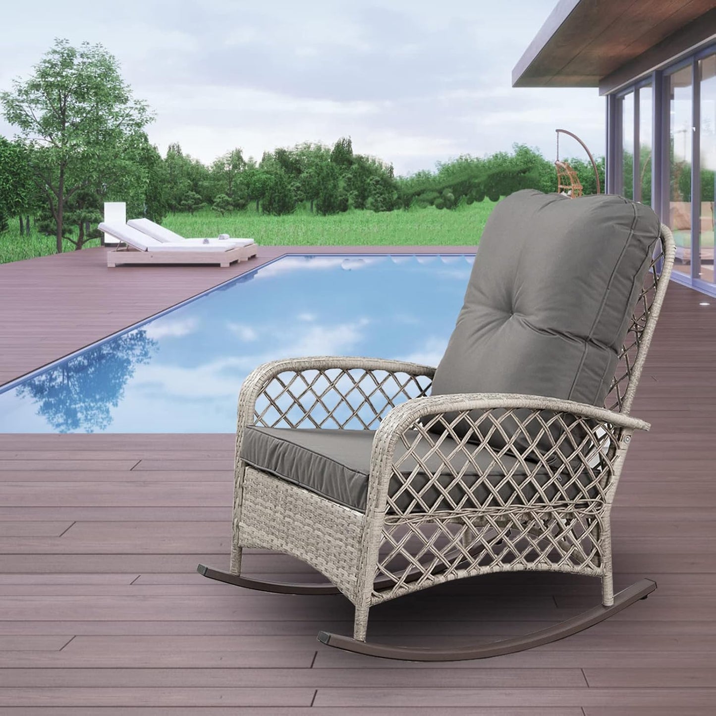 Patio Rattan Rocking Chair