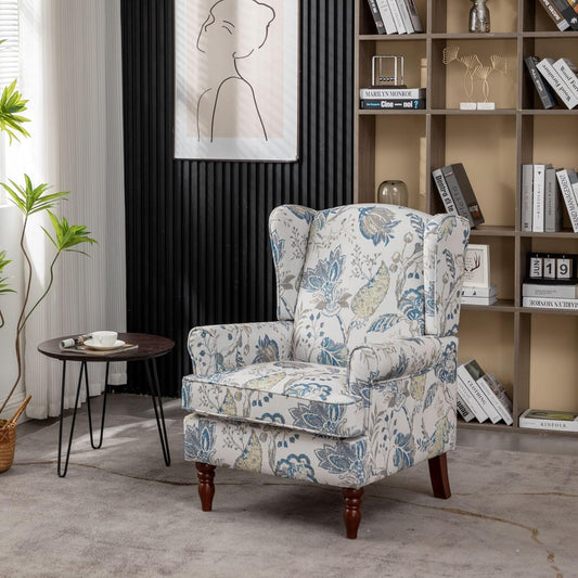 Modern Accent Chair with Floral Design