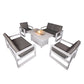 Aluminum Patio Furniture Set with 55.12‘’ Fire Pit Table