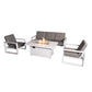 Aluminum Patio Furniture Set with 55.12‘’ Fire Pit Table