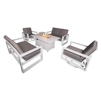 Aluminum Patio Furniture Set with 55.12‘’ Fire Pit Table