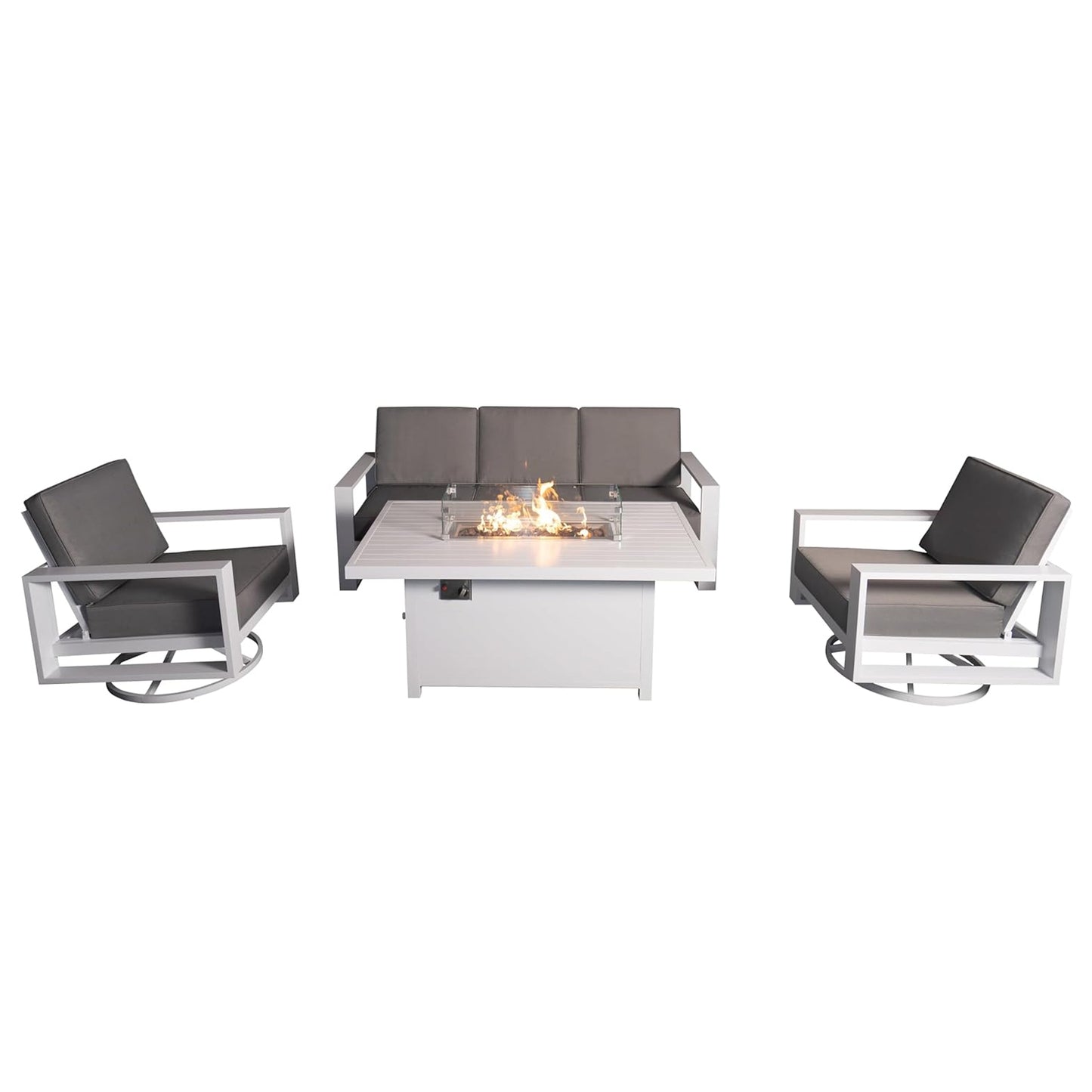 Aluminum Patio Furniture Set with 55.12‘’ Fire Pit Table