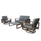 Aluminum Patio Furniture Set with Coffee Table - Gray