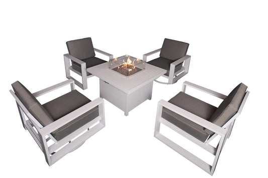 Aluminum Patio Furniture Set with 41.34‘’ Fire Pit Table