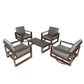 Aluminum Patio Furniture Set with Coffee Table - Gray