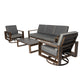 Aluminum Patio Furniture Set with Coffee Table - Gray