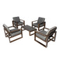 Aluminum Patio Furniture Set with Coffee Table - Gray