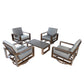 Aluminum Patio Furniture Set with Coffee Table - Gray