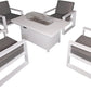 Aluminum Patio Furniture Set with 55.12‘’ Fire Pit Table