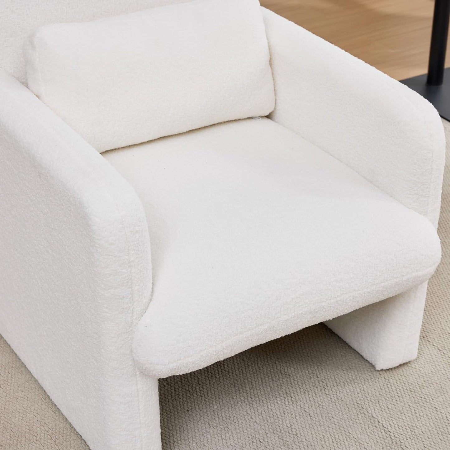 Accent Chair for Living Room, Upholstered Teddy Velvet Comfy Padded Reading Chairs