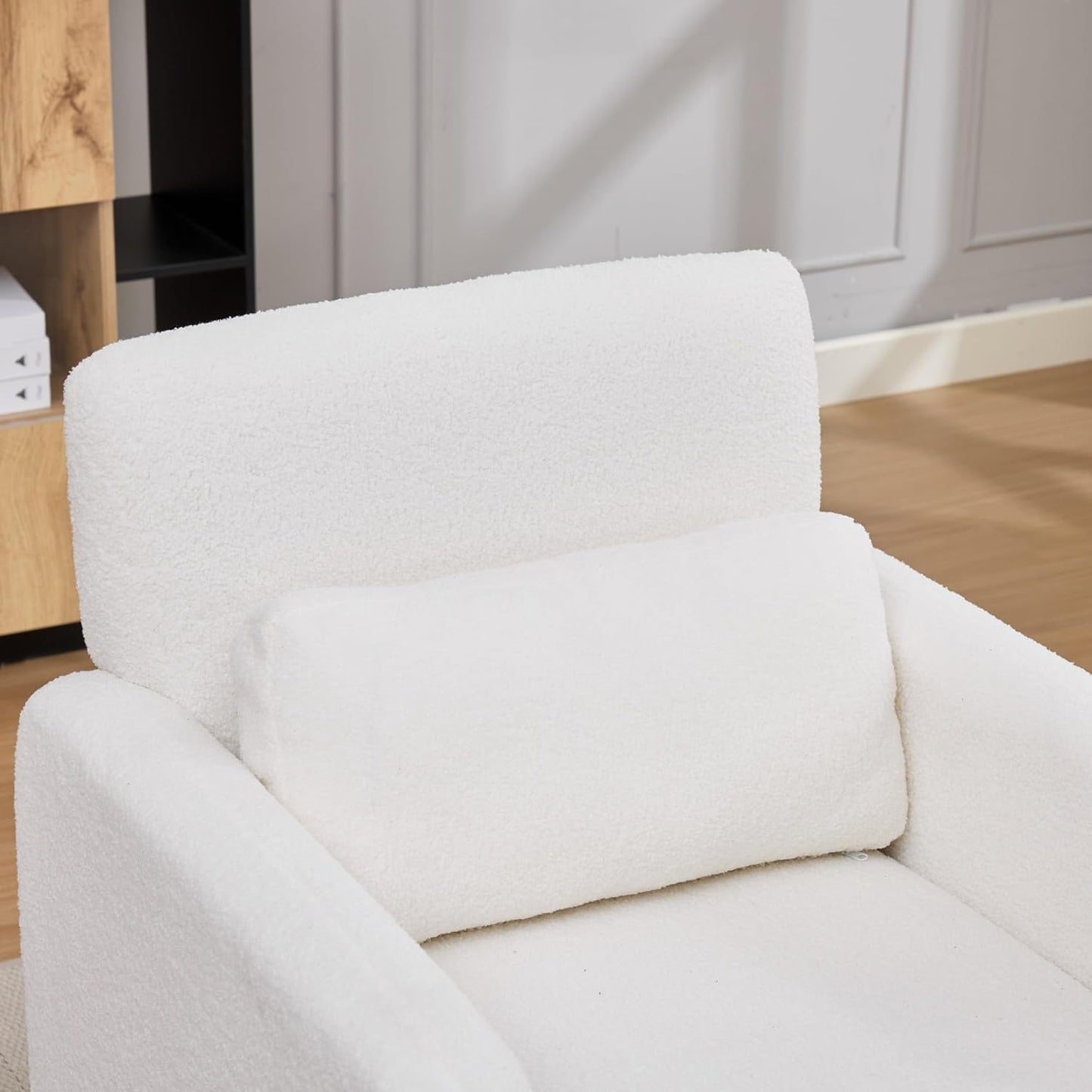 Accent Chair for Living Room, Upholstered Teddy Velvet Comfy Padded Reading Chairs