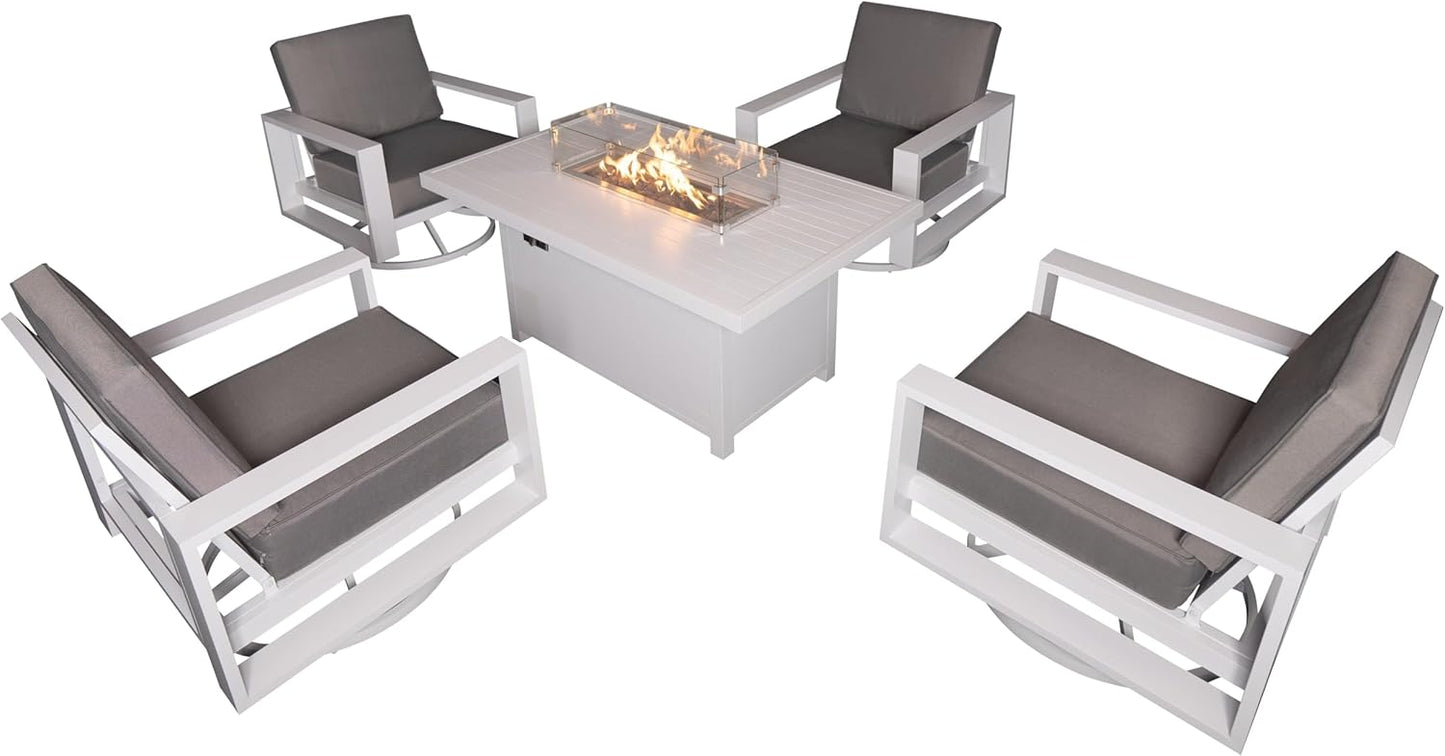 Aluminum Patio Furniture Set with 55.12‘’ Fire Pit Table