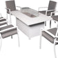 7 Piece Patio Dining Set with Fire Pit Table