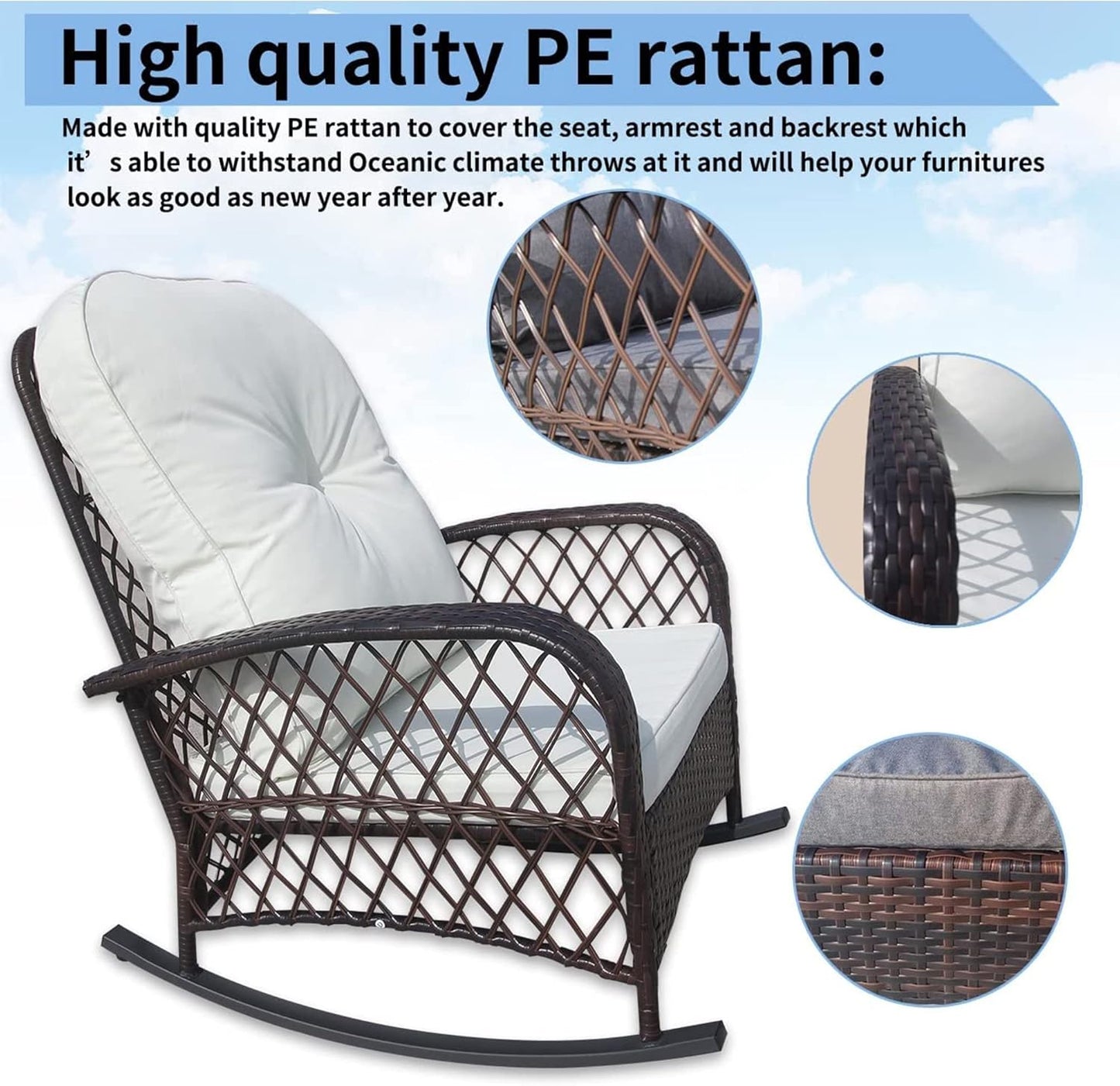 Patio Rattan Rocking Chair