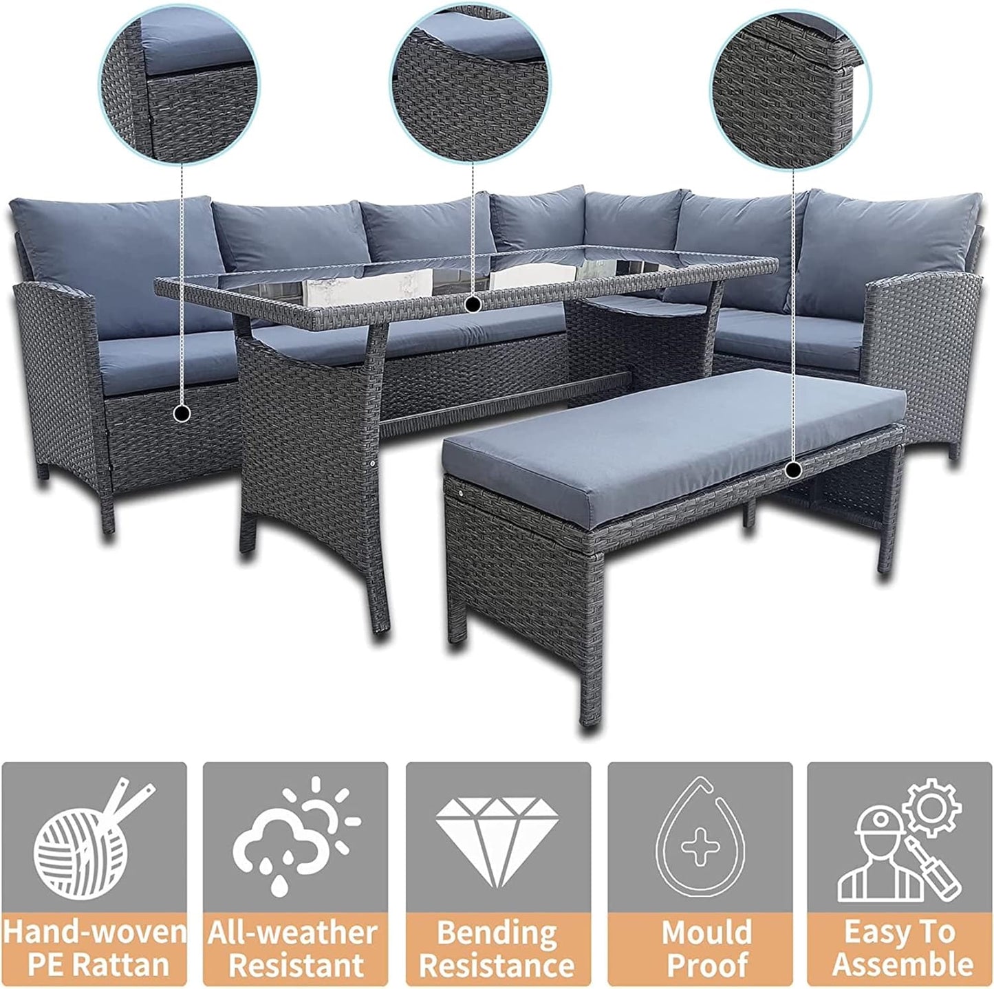 4-Piece Patio Sofa Furniture Set