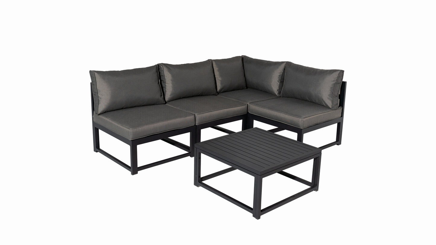 Aluminum Outdoor Sectional Conversation Furniture Set