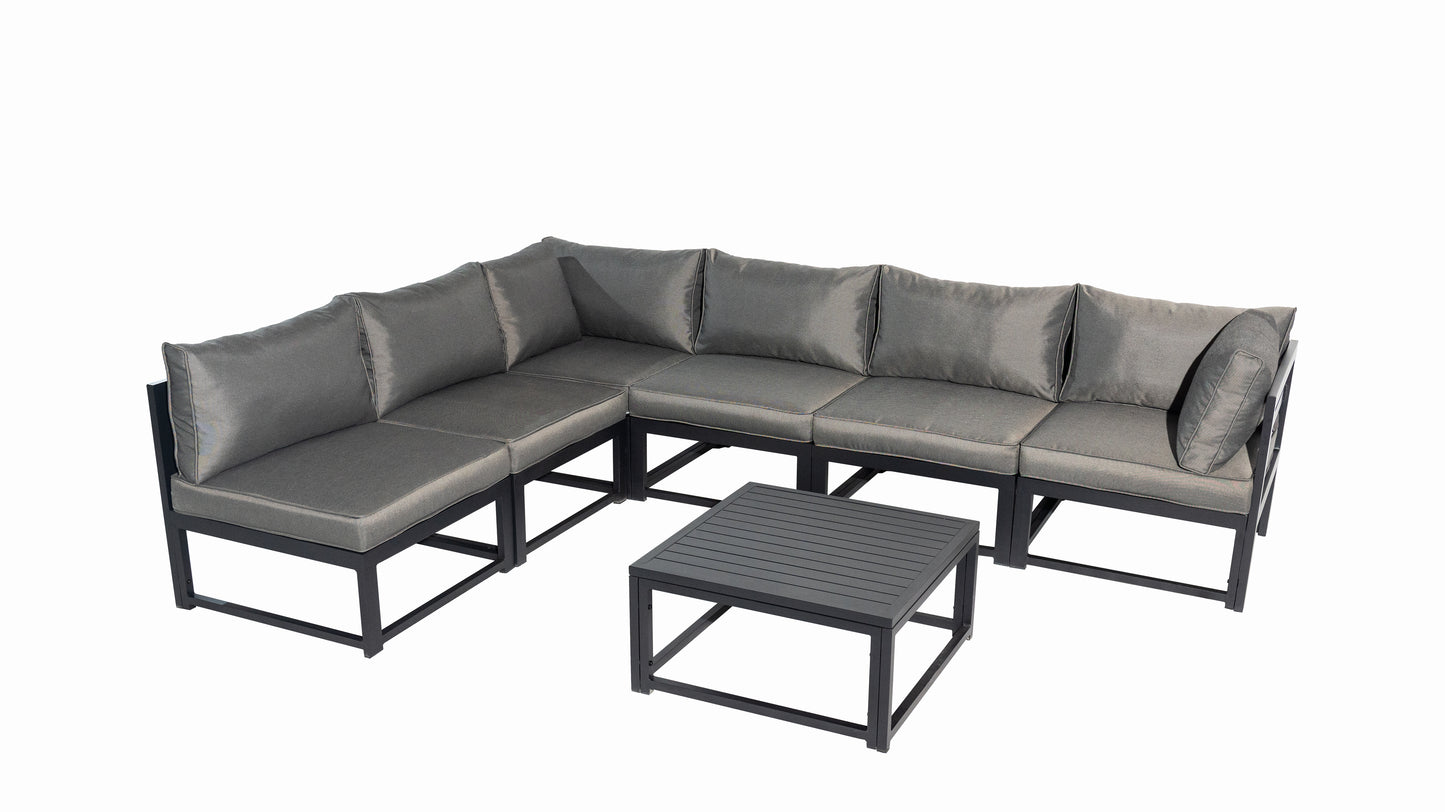 Aluminum Outdoor Sectional Conversation Furniture Set