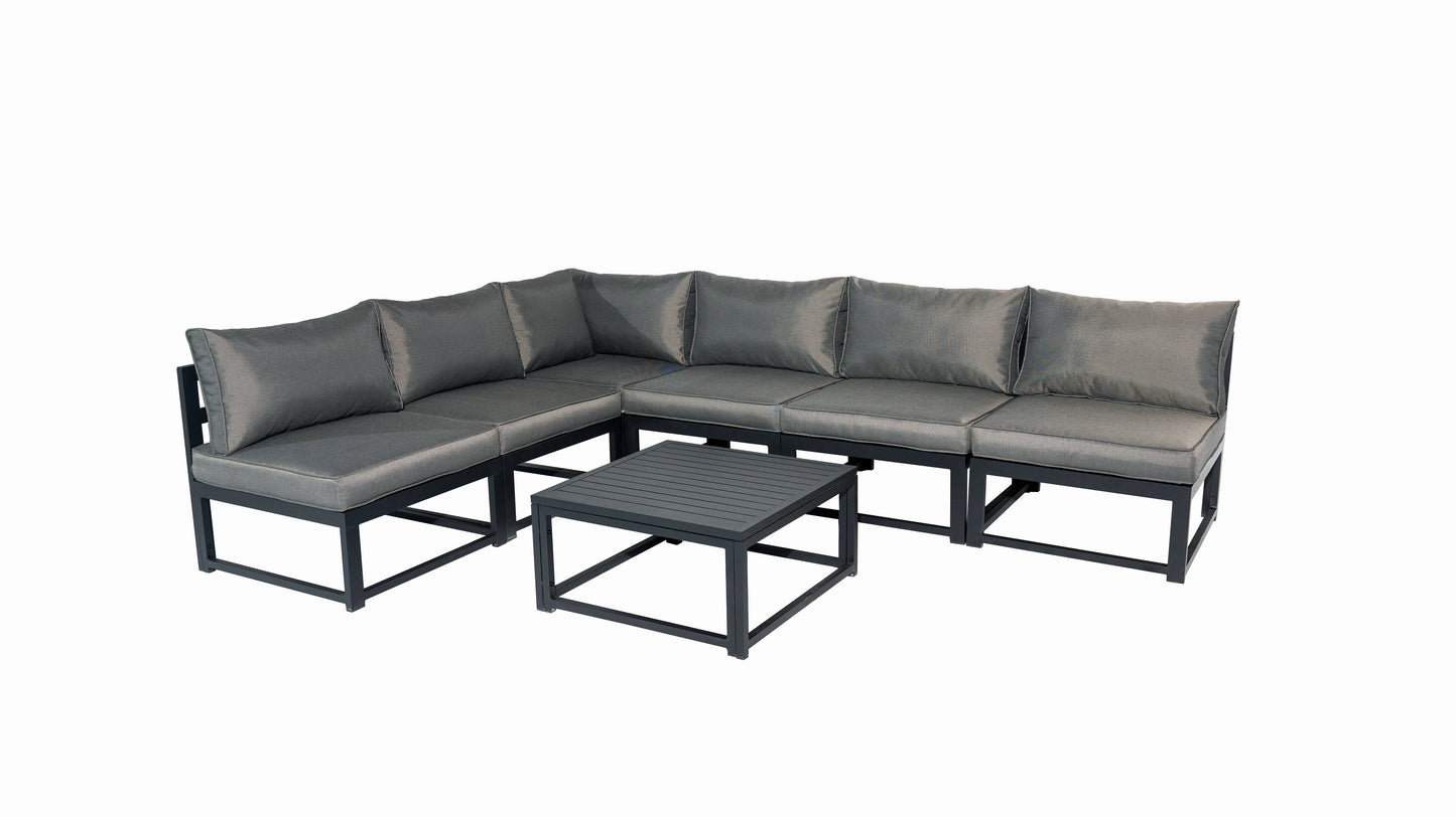 Aluminum Outdoor Sectional Conversation Furniture Set