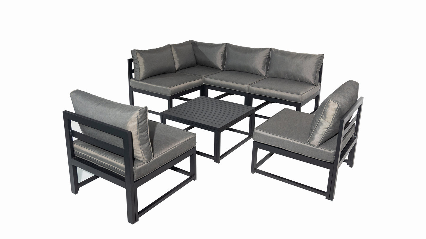 Aluminum Outdoor Sectional Conversation Furniture Set