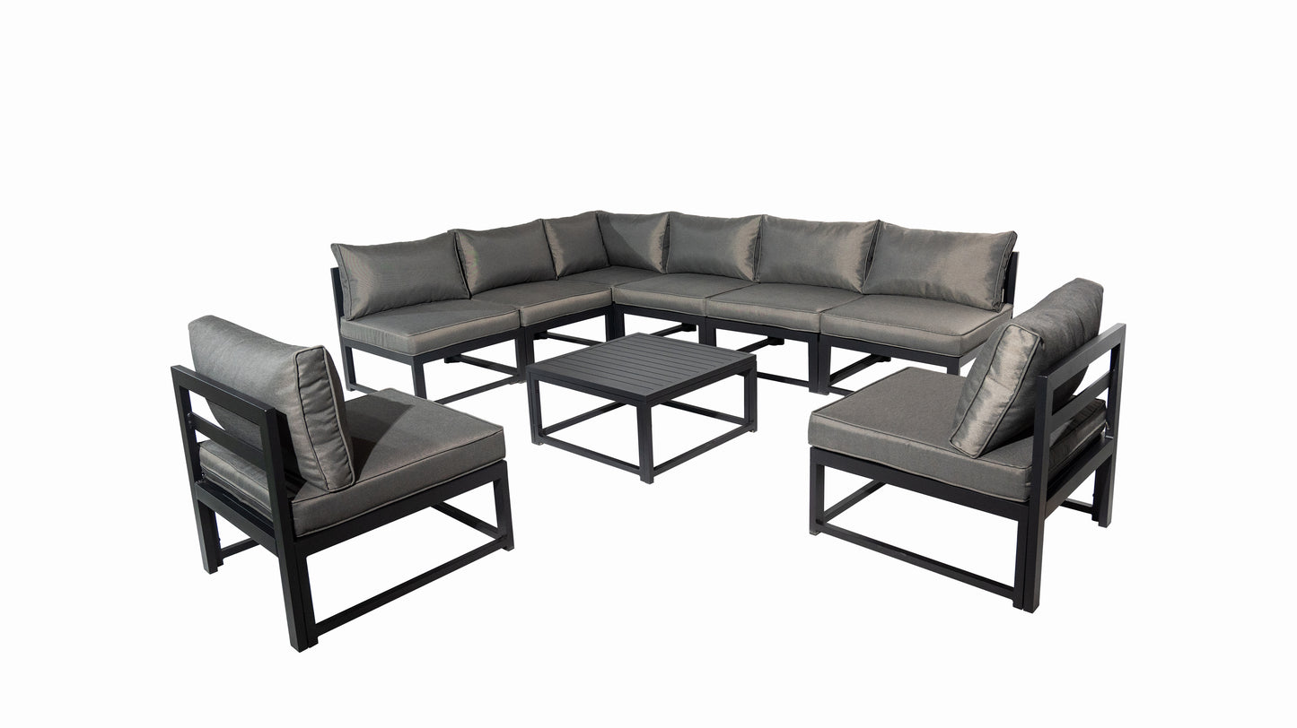 Aluminum Outdoor Sectional Conversation Furniture Set