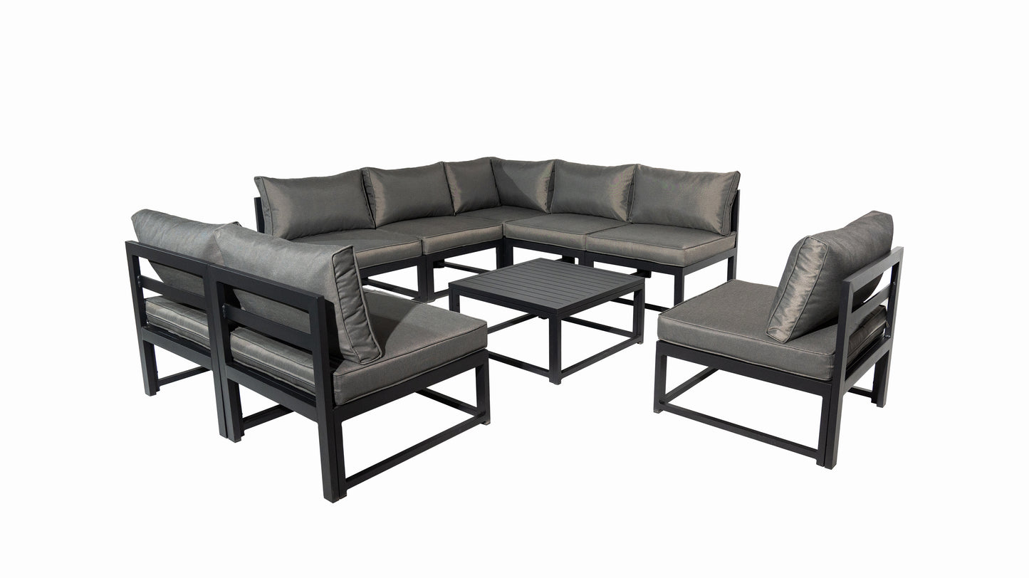 Aluminum Outdoor Sectional Conversation Furniture Set