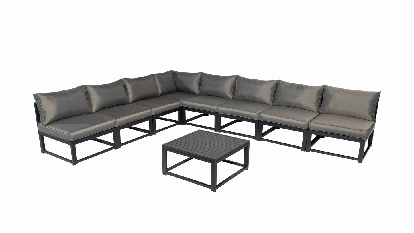 Aluminum Outdoor Sectional Conversation Furniture Set