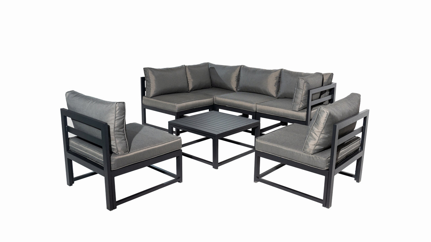 Aluminum Outdoor Sectional Conversation Furniture Set