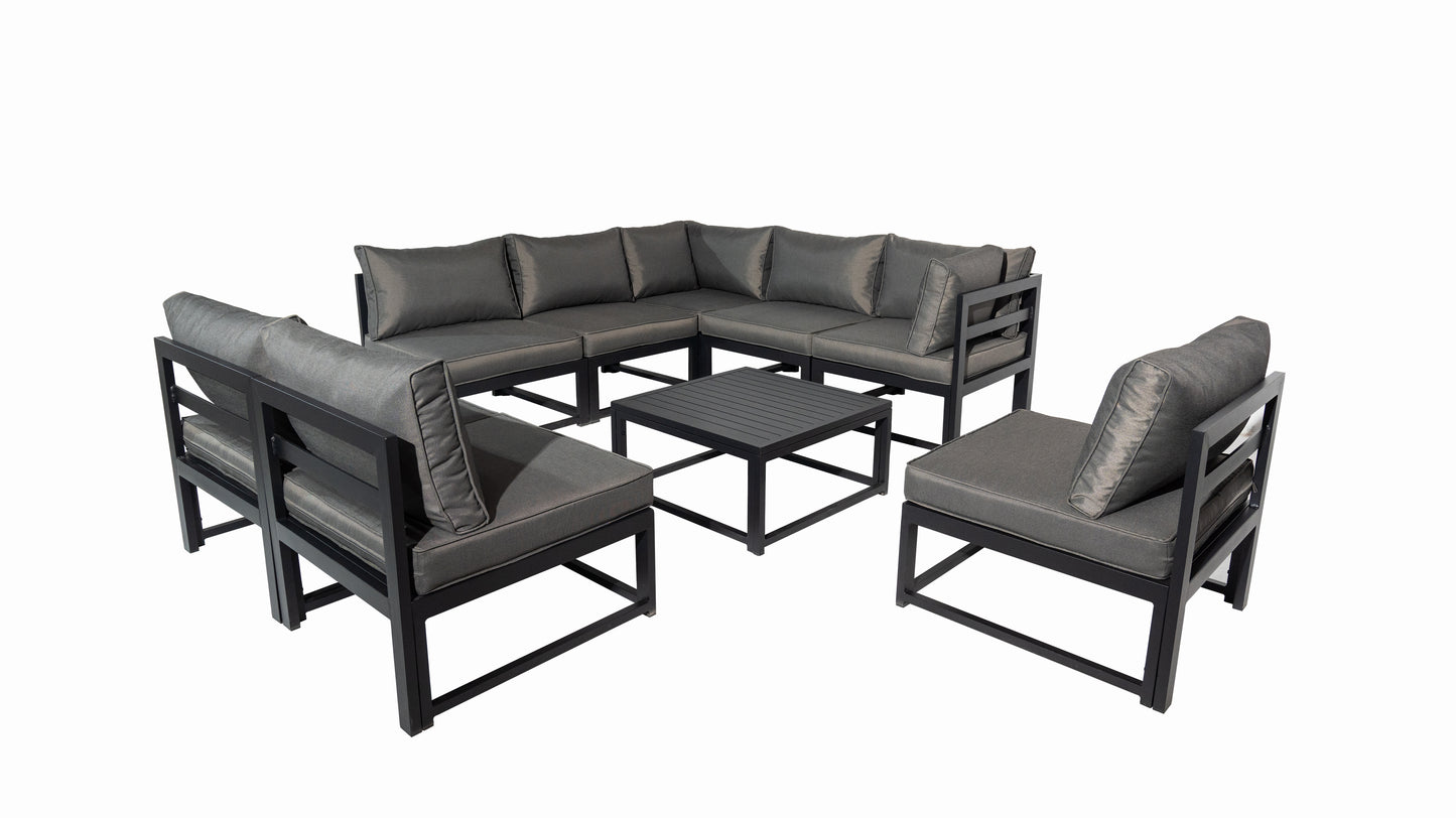 Aluminum Outdoor Sectional Conversation Furniture Set