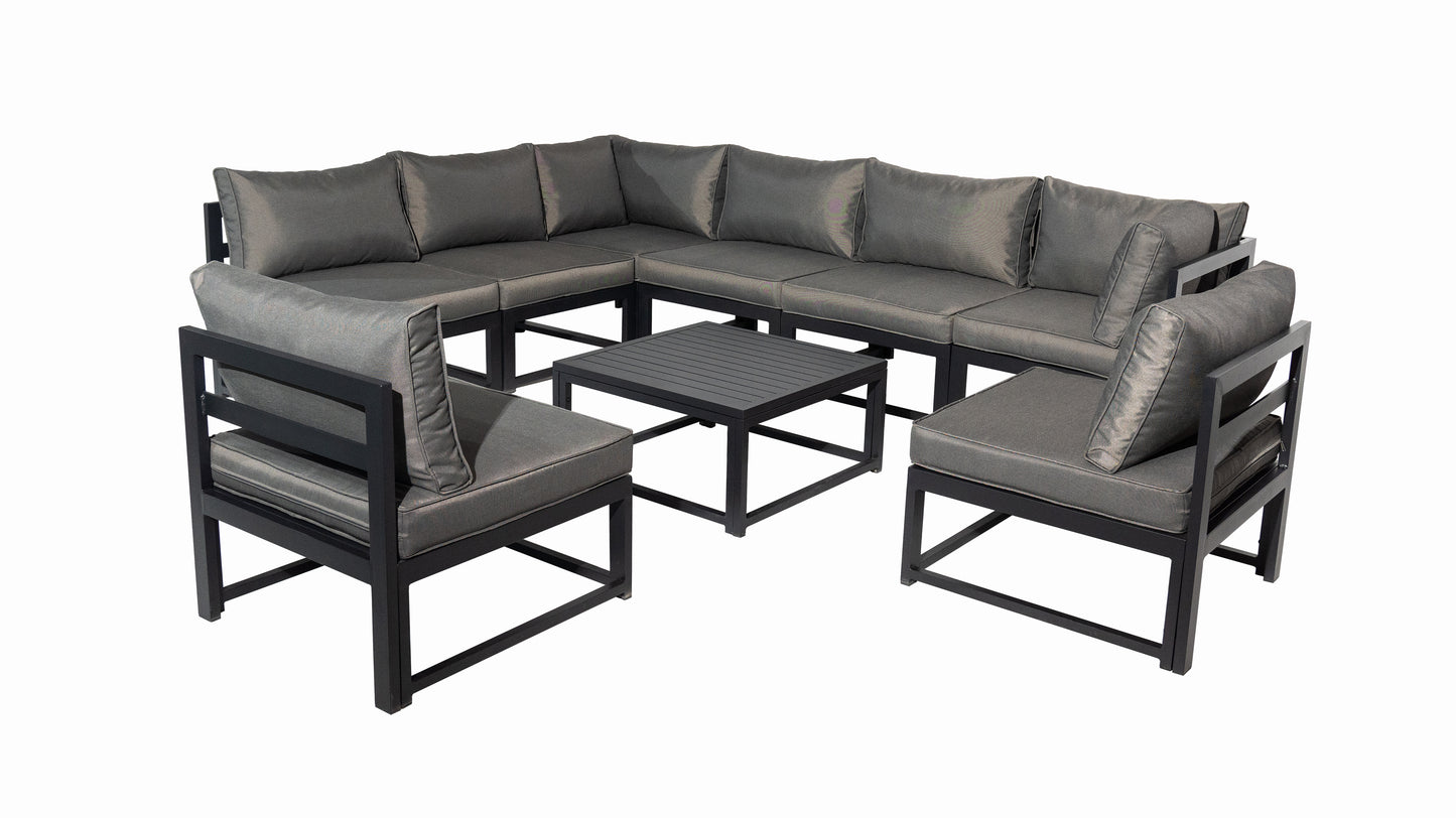 Aluminum Outdoor Sectional Conversation Furniture Set