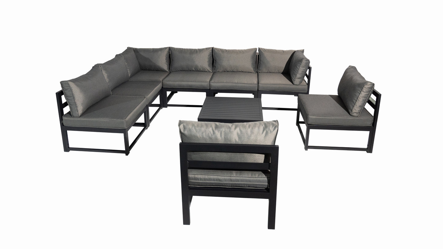 Aluminum Outdoor Sectional Conversation Furniture Set