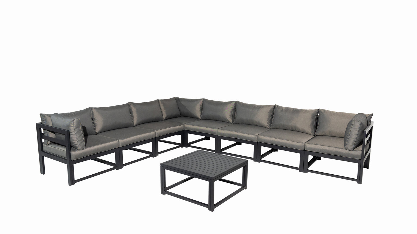 Aluminum Outdoor Sectional Conversation Furniture Set