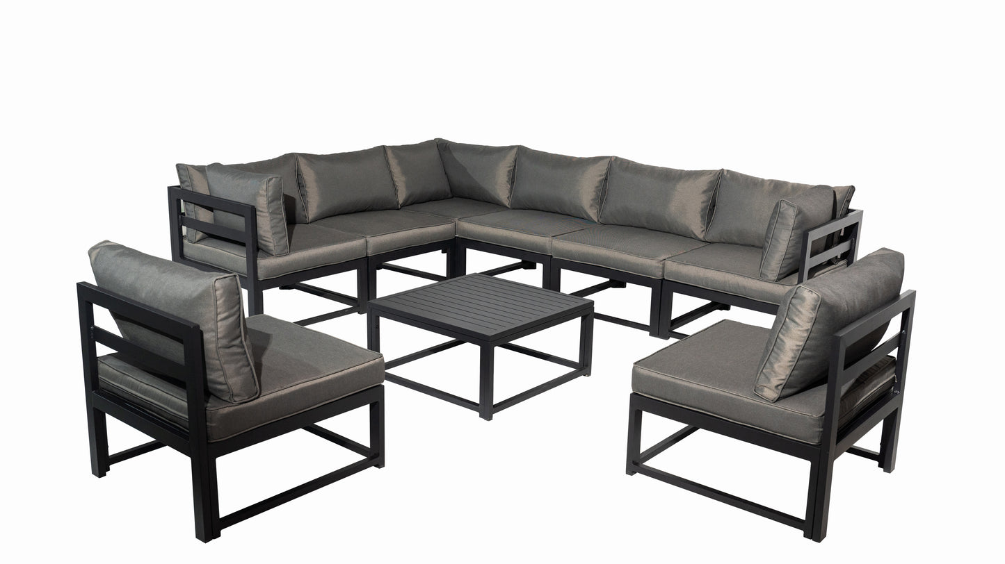 Aluminum Outdoor Sectional Conversation Furniture Set