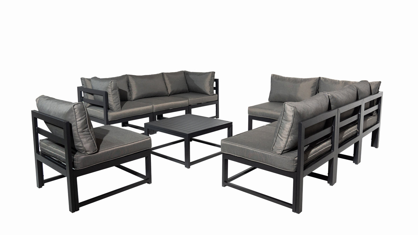 Aluminum Outdoor Sectional Conversation Furniture Set