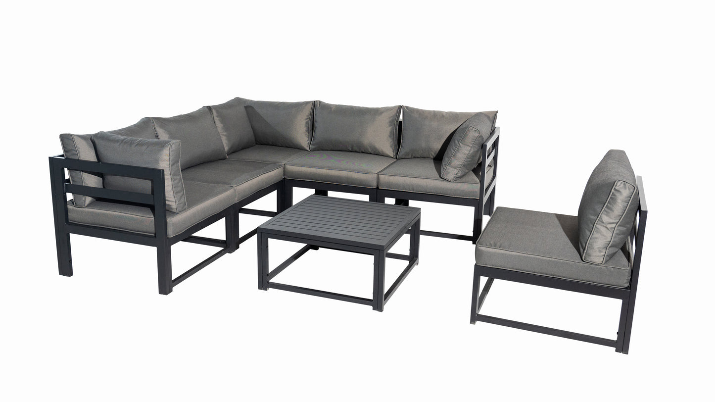 Aluminum Outdoor Sectional Conversation Furniture Set