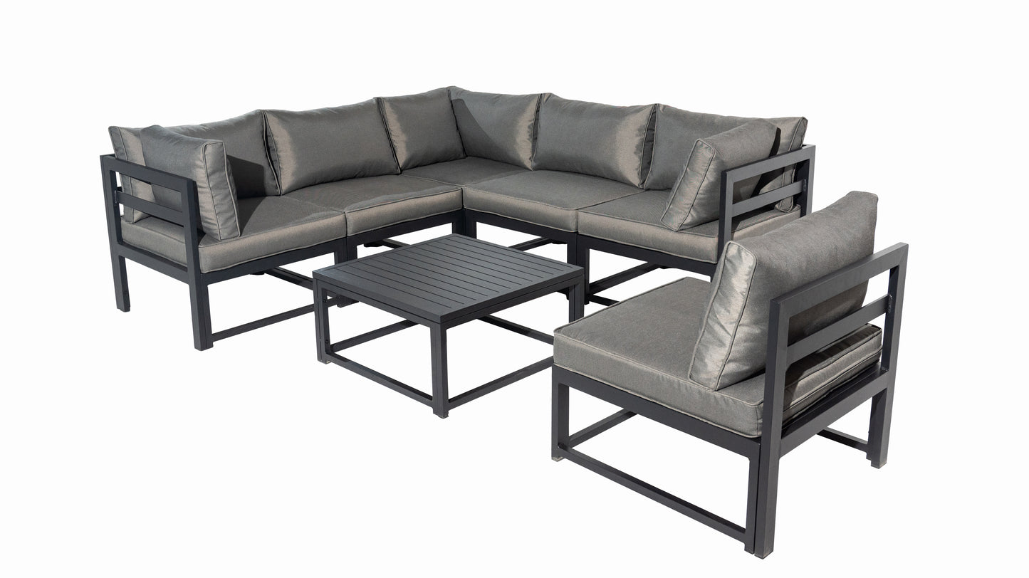 Aluminum Outdoor Sectional Conversation Furniture Set