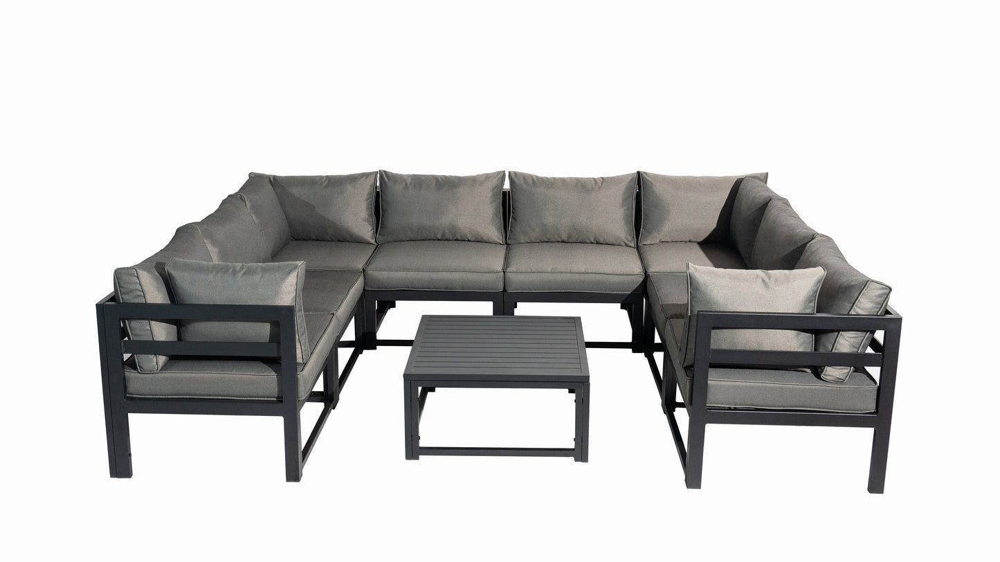 Aluminum Outdoor Sectional Conversation Furniture Set