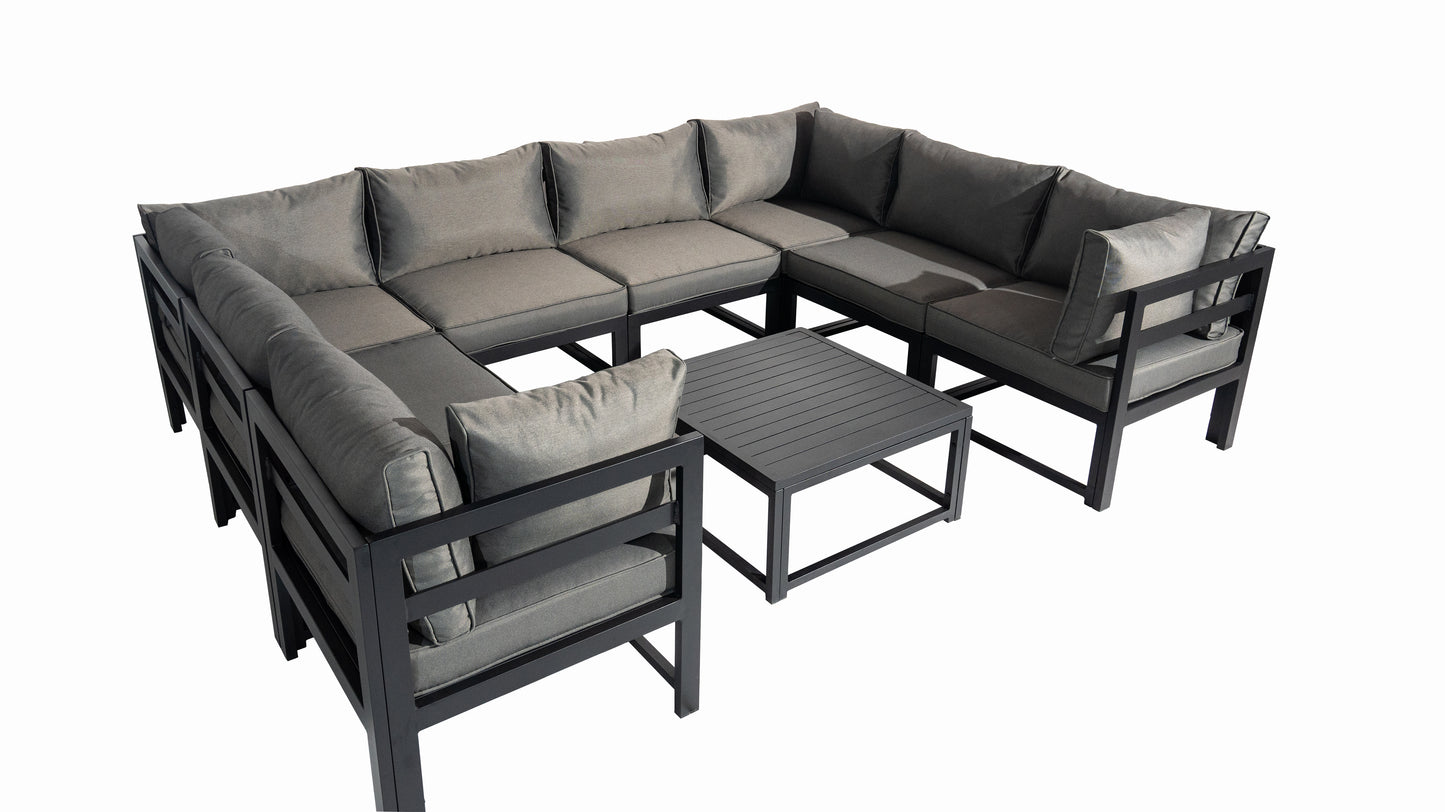 Aluminum Outdoor Sectional Conversation Furniture Set