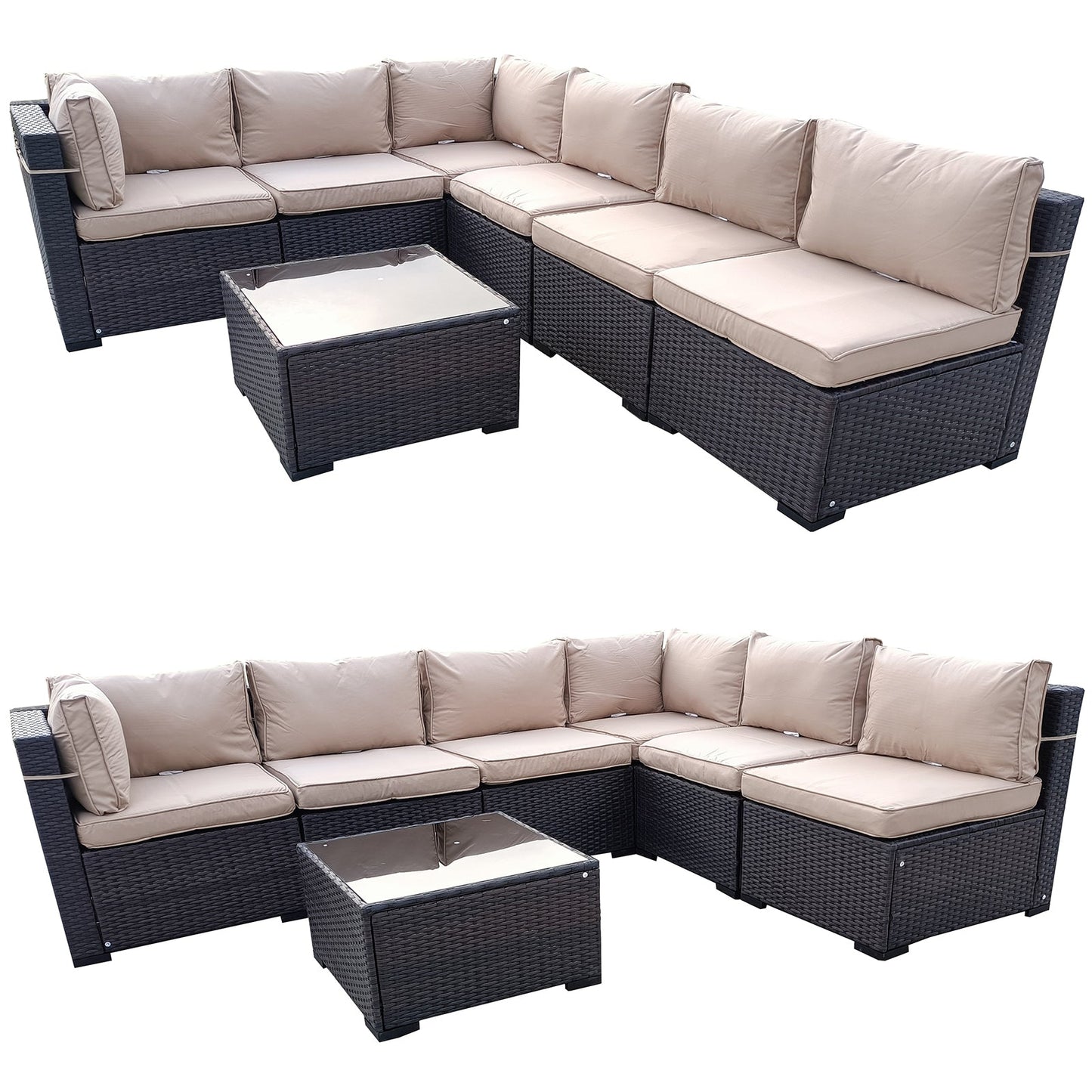 7 Pieces Wicker Sectional Sofa Sets