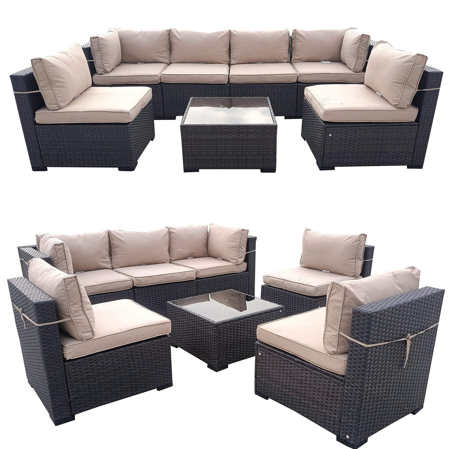 7 Pieces Wicker Sectional Sofa Sets