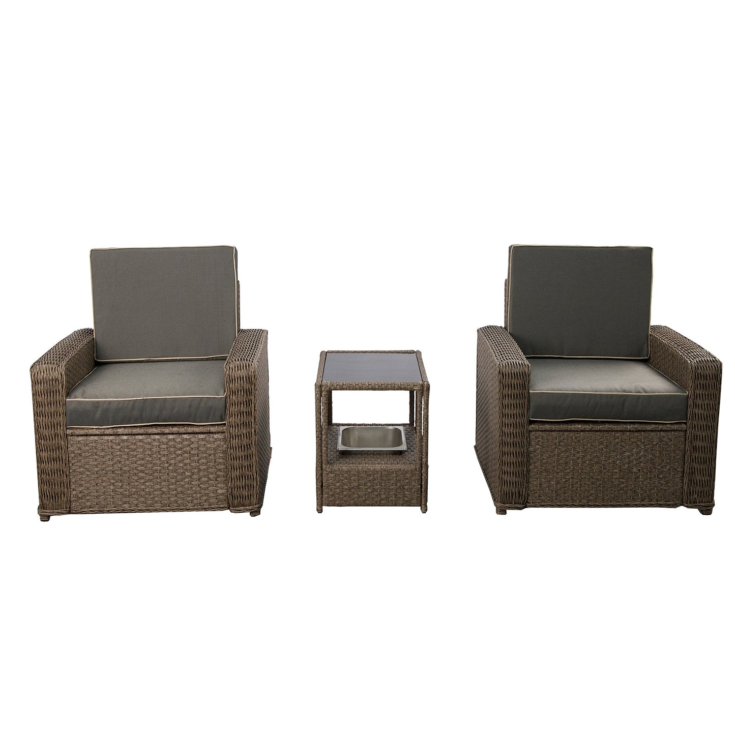 3 Pieces Patio Furniture Set with Ice Bucket