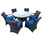 7 Piece Patio Rattan Furniture Sets-(6 Seaters +1 Table)