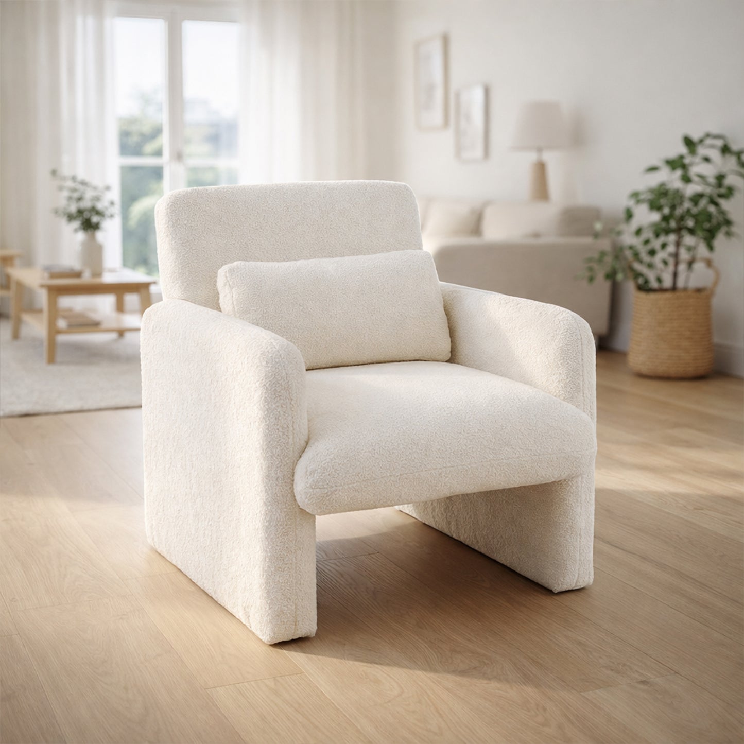 Accent Chair for Living Room, Upholstered Teddy Velvet Comfy Padded Reading Chairs